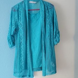 Blue two-piece shirt